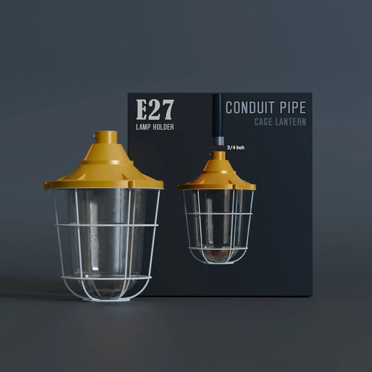 3/4" Lampshade Caged For Conduit Light Shade ~1070