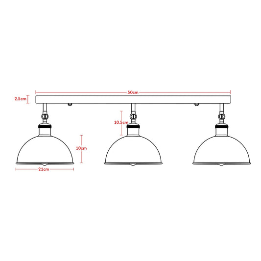 Brazo de lámpara de techo de 3 luces ajustable ~ 1141