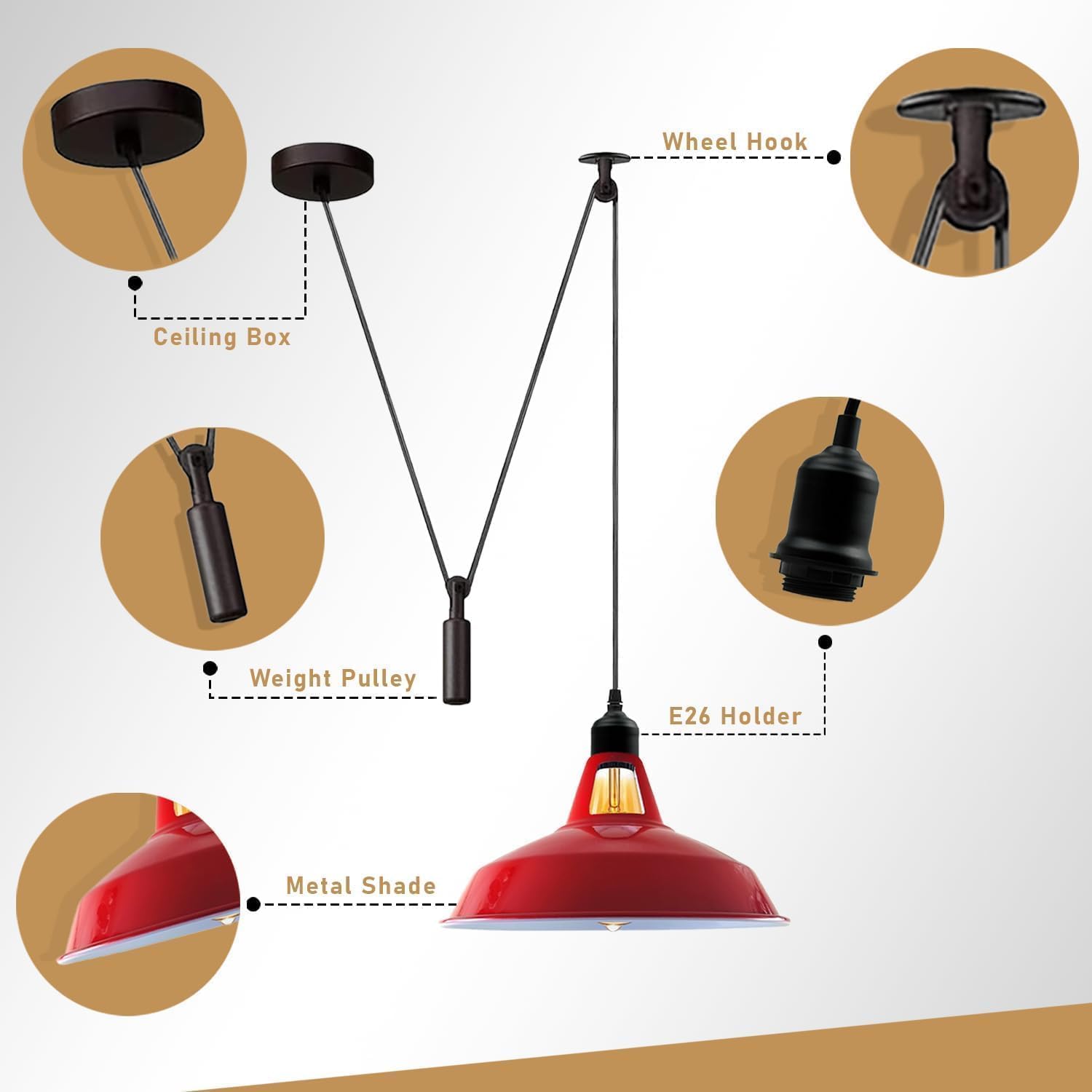 pendant adjustable retro ceili