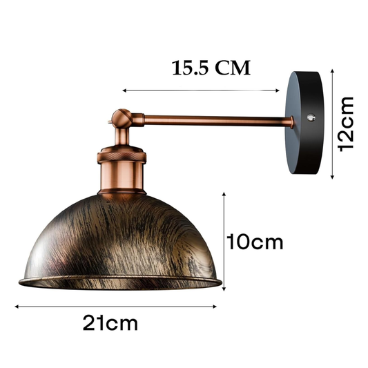 Industrial Indoor Metal Wall Sconce | 8.26 inches ~1050