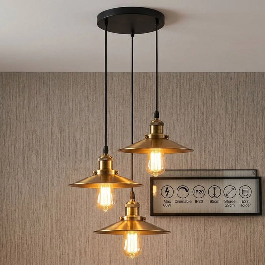 The Retro 3-Light Saucer Hanging Fixture