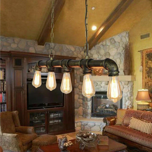 5-Lights Steampunk Water Pipe Hanging Light ~1004