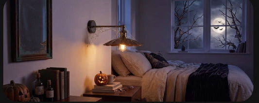 Halloween Lighting Ideas: How to Style a Spooky Entryway, Window & Indoor Scene