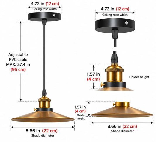 Minimalist Flat Saucer Brass Single Pendant Light