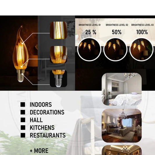 4W E14 Candle Light Bulbs C35 ~1034