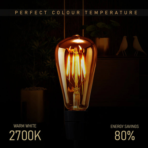 St64 E26 Led Light Bulbs 4W Energy Efficient Warm White