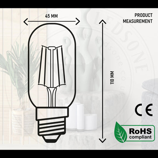 4W T45 Tubular E26 Edison Dimmable Light Bulb ~1053