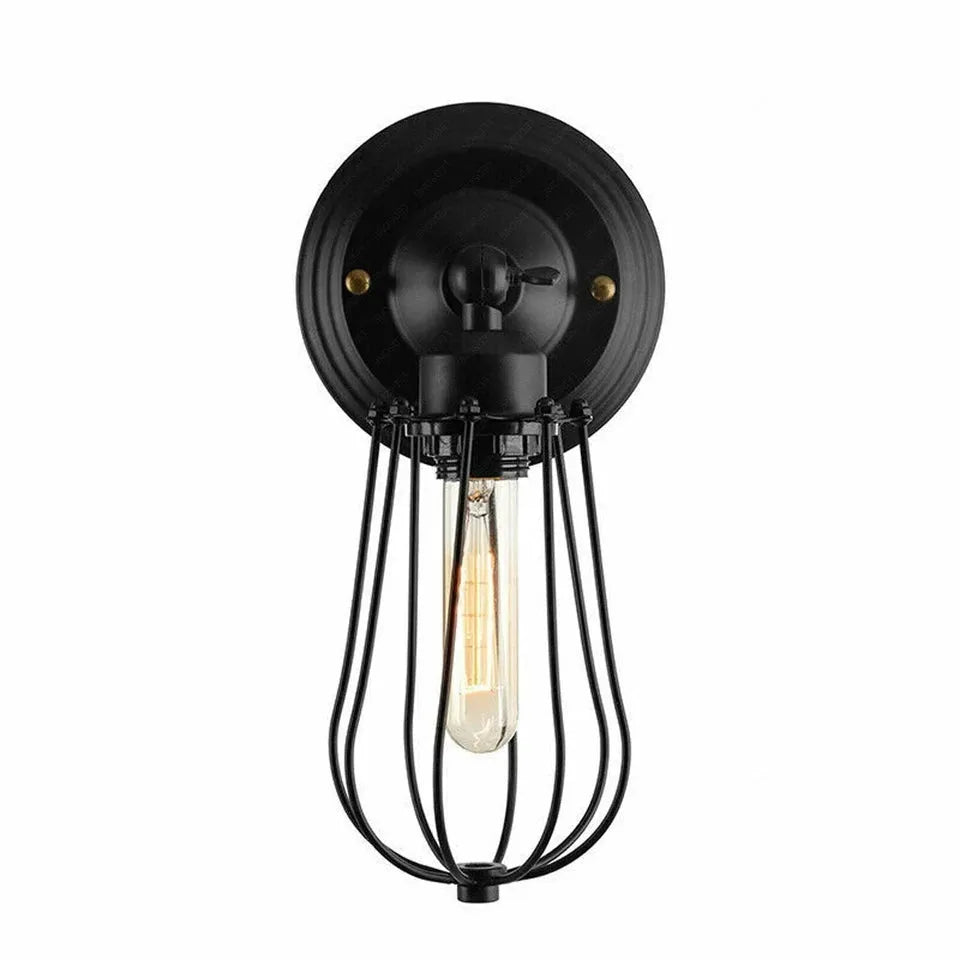 Black wall-mounted light fixture
