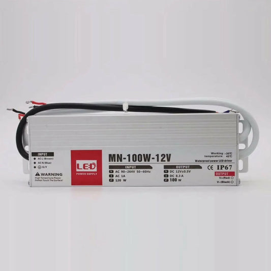 100W  8.3A LED Power Supply 12V DC, IP67 Waterproof Transformer ~1079