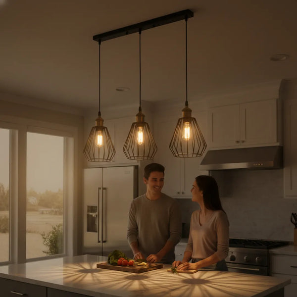 3 Cage Black E26 Pendant Light ~1045