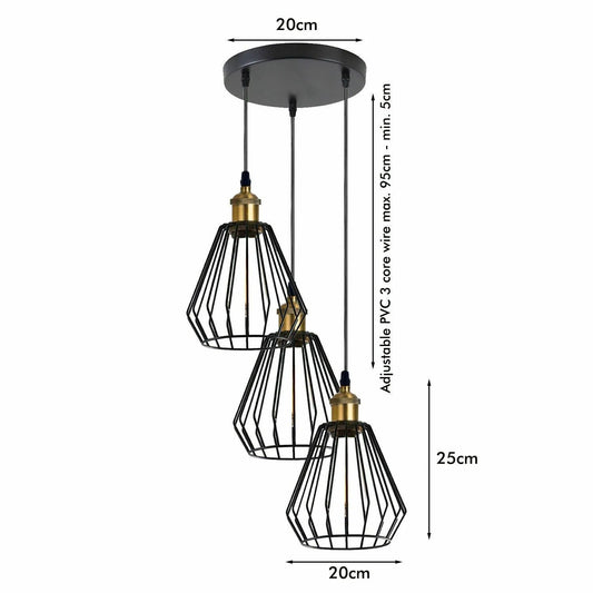 Three tier pendant light