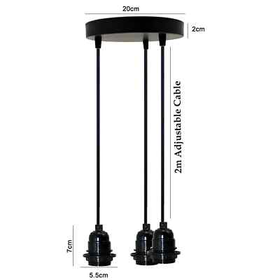 3 Light Pendant Kit Multi Outlet 2M Cluster Light ~1055