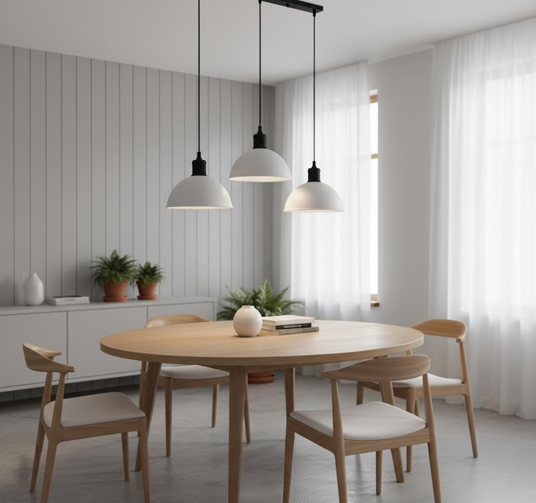 1 light to 3 lights bar pendant white