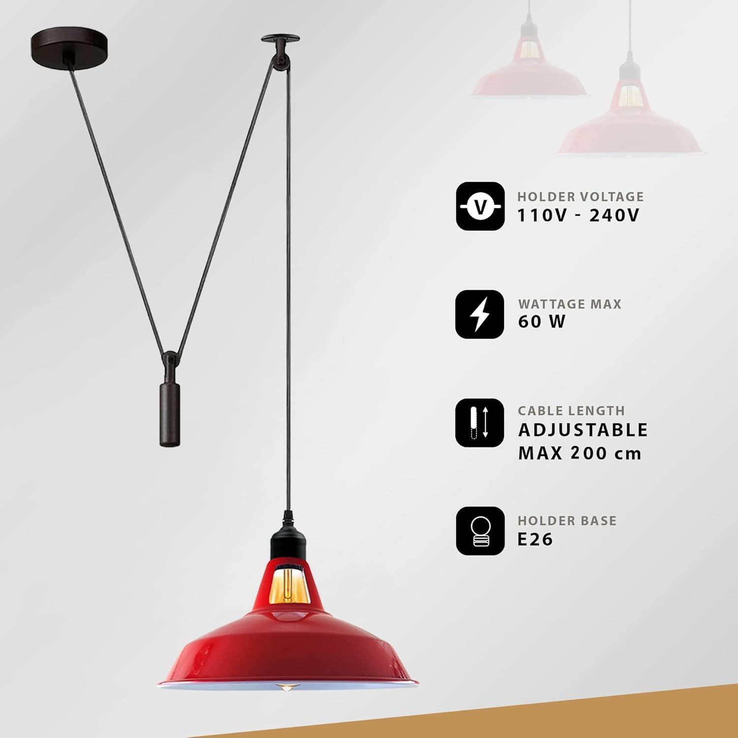 pendant adjustable retro ceili