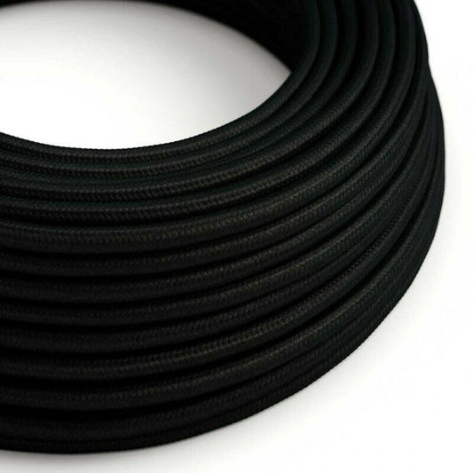 2 Core Black 18 AWG Fabric Covered Electrical Wire ~1029