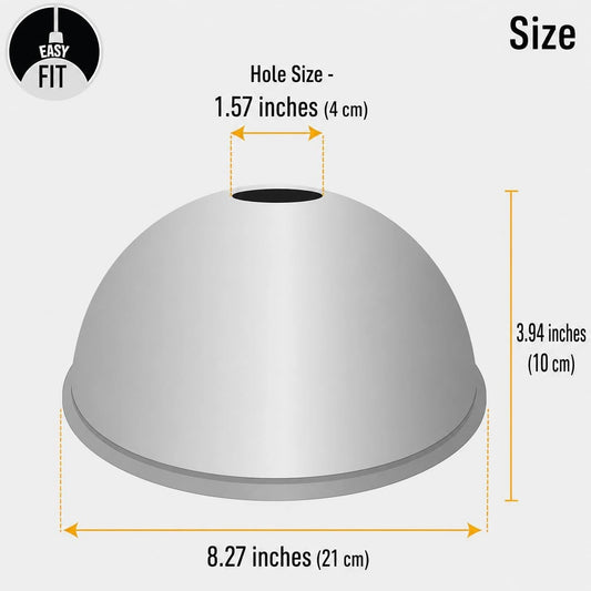 Industrial Dome Pendant Light Shade, Metal, 8.26 inch ~1066