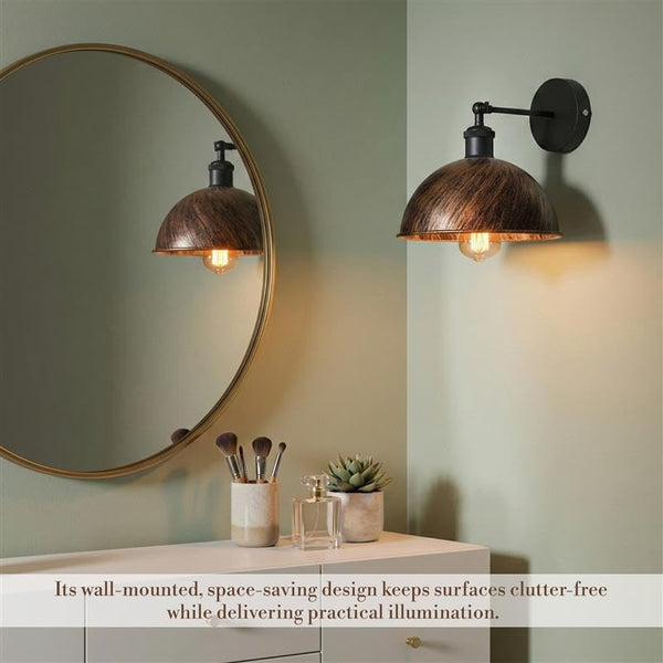 Adjustable Metal Dome Bedside Wall Light Sconce ~ 1217