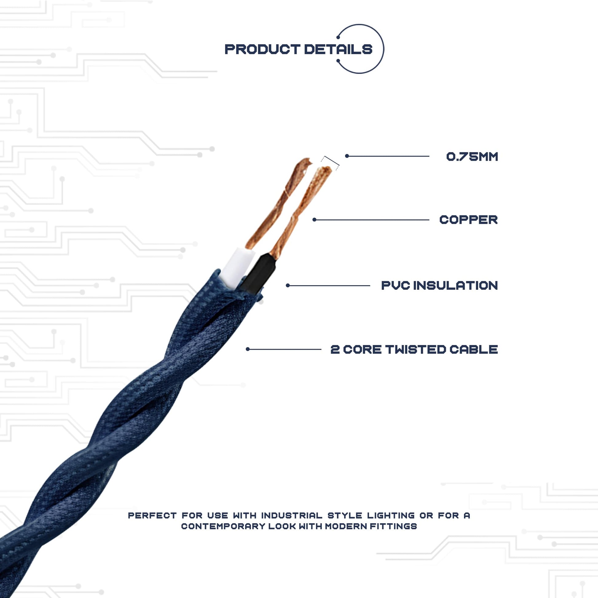 cloth twisted 18awg connect