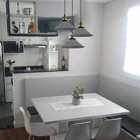 Industrial style three-light cluster pendant fixture