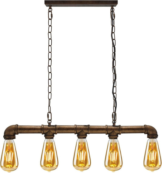 5-Lights Industrial Steampunk Water Pipe Shaped Hanging Pendant Light ~1004