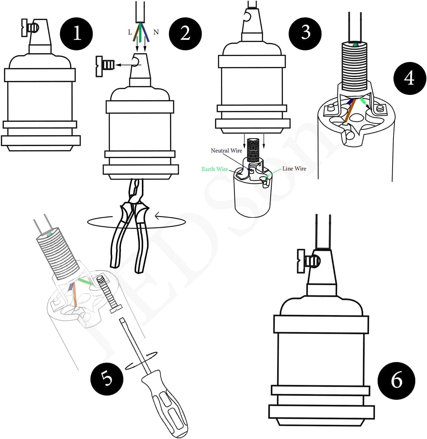 medium holder e26 socket lamp