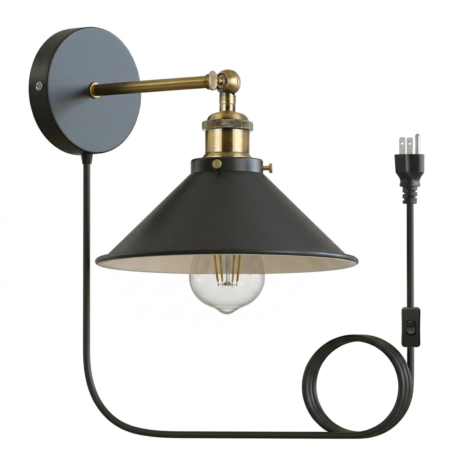 Adjustable plug in wall light
