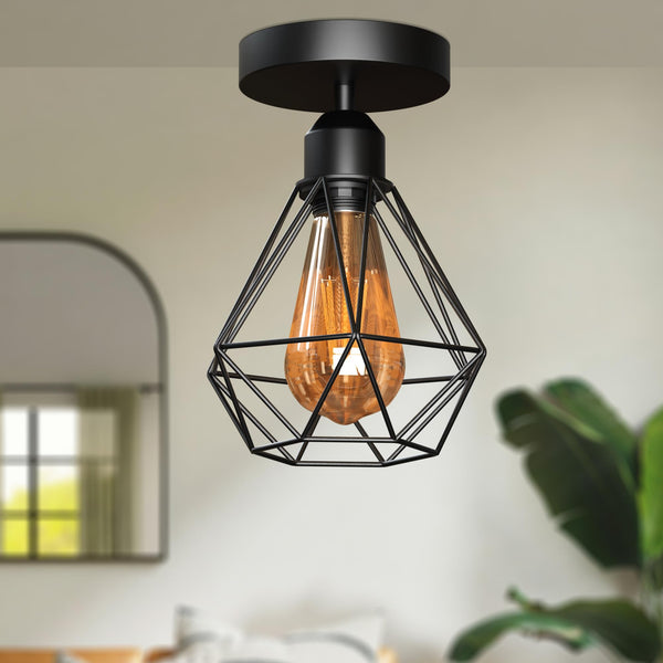 Caged Flush Mount Ceiling Light ~1126
