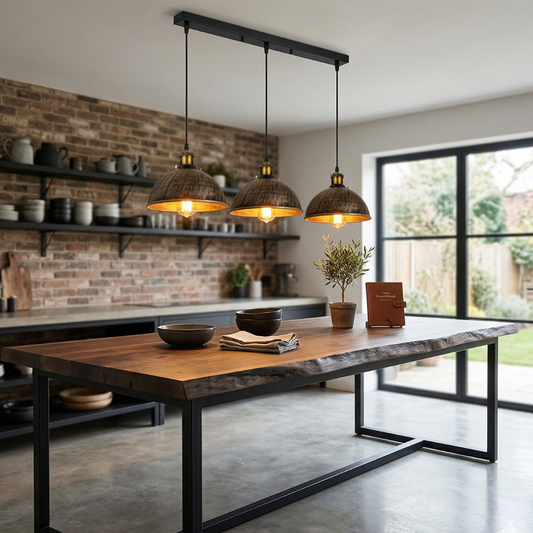 3 Metal Shaded Pendant Light ~1188