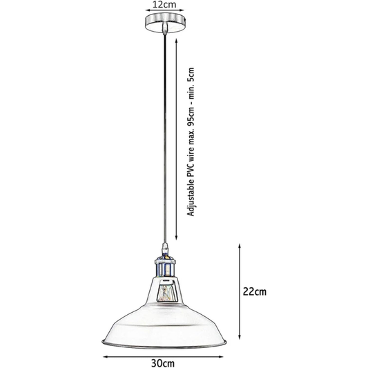 Single Pendant Light With Metal Shade E26 ~1174