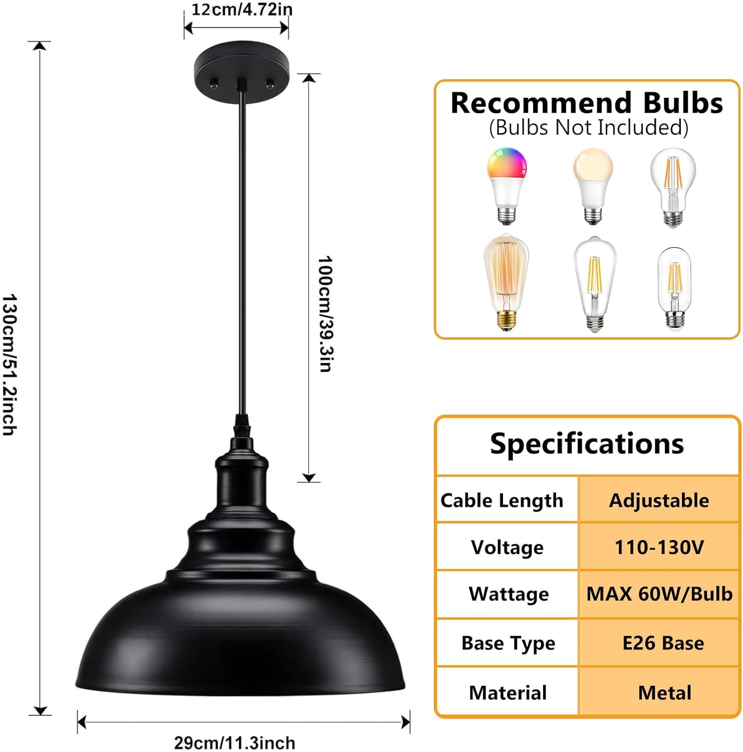 Industrial farmhouse pendant light over kitchen island
