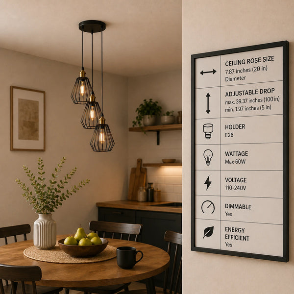 Three tier pendant light