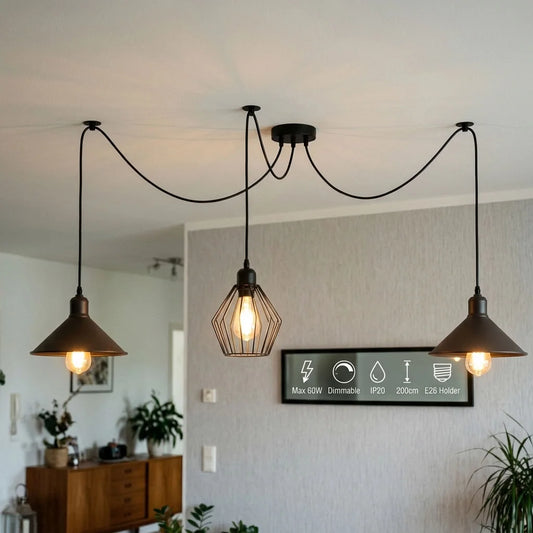 3-Light Swag Spider Pendant Light
