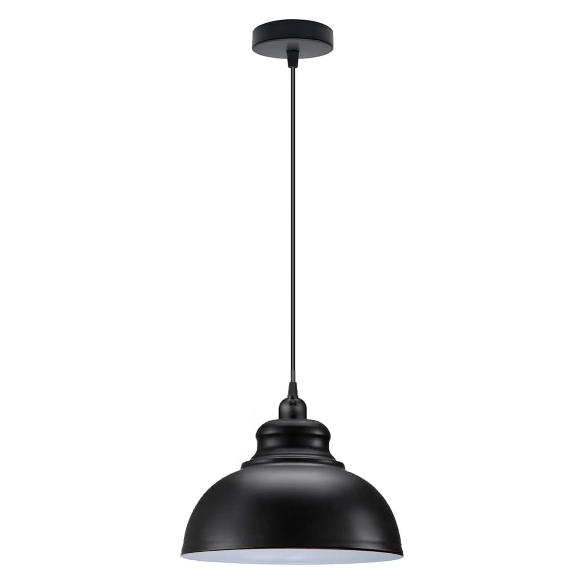 Black industrial dome pendant light fixture