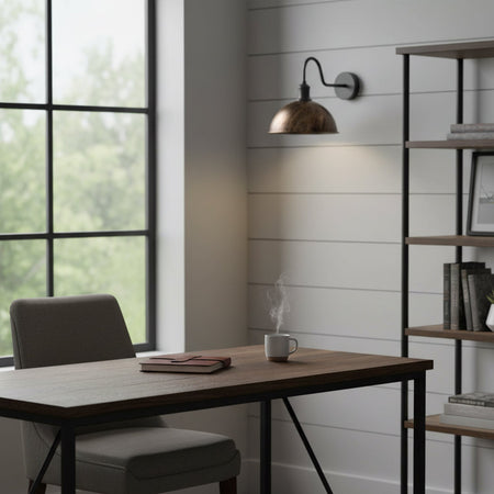 An industrial dome wall sconce